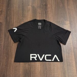 RVCA Black and White Logo Crop Top